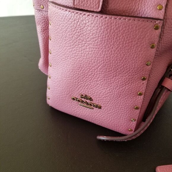 Coach Pink Leather Backpack - Picture 9 of 10